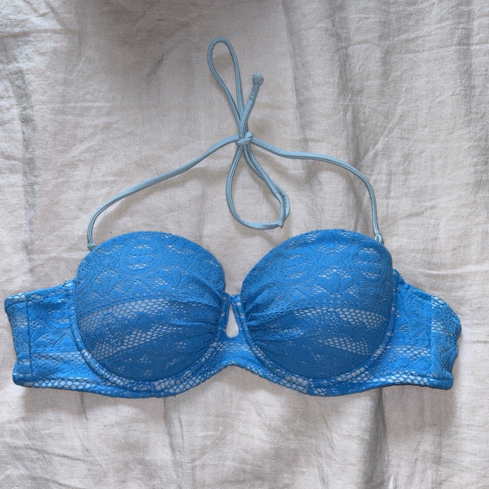 Blue Lacy Swimsuit Top